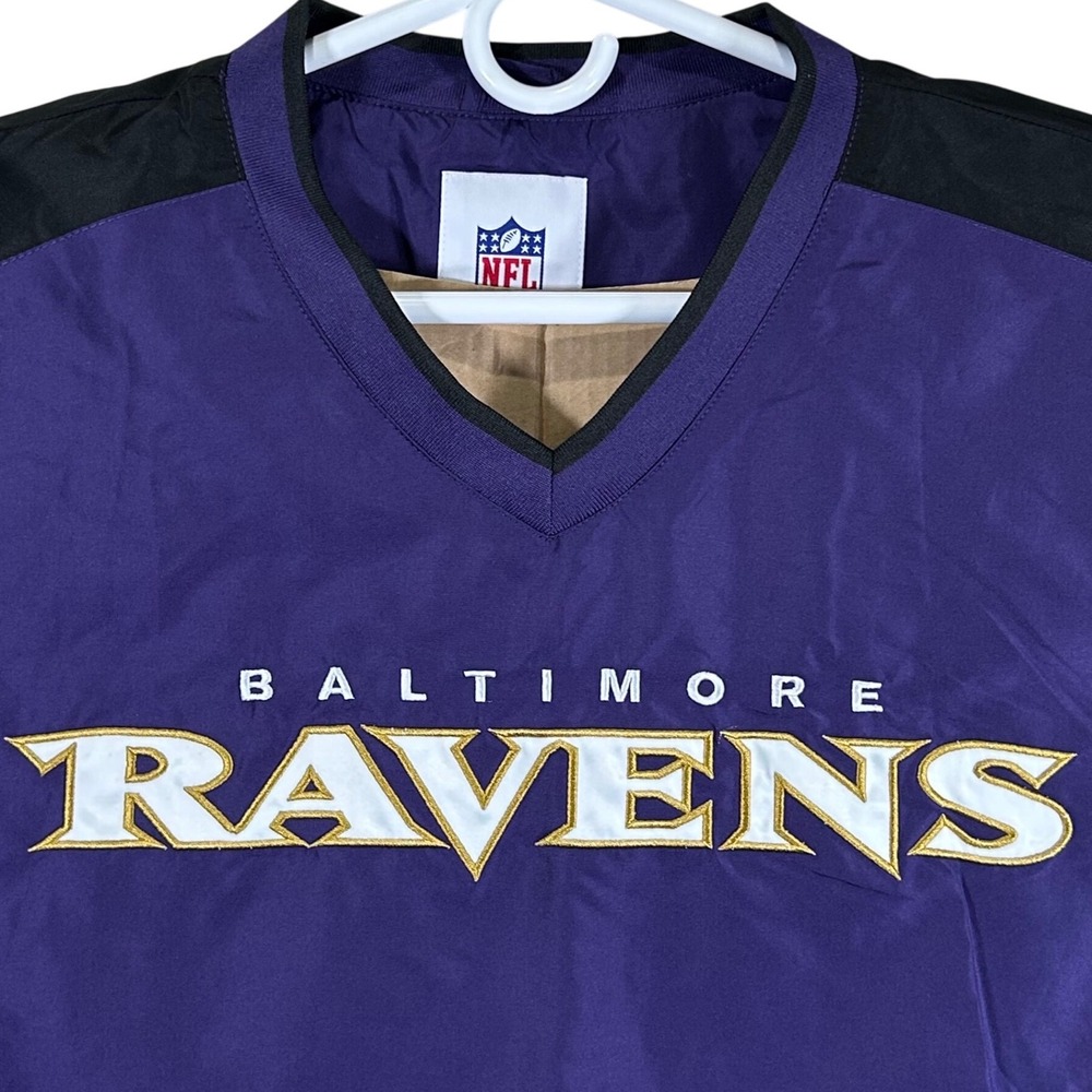 NFL Baltimore Ravens Windbreaker Pullover Purple Black Size XXL Brand New